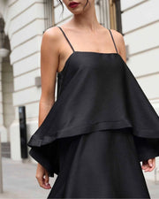 Three-Layer Ruffle Maxi Dress