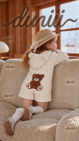 DUNIII Original | Kids' Teddy Bear Plush Short Onesie Pajamas