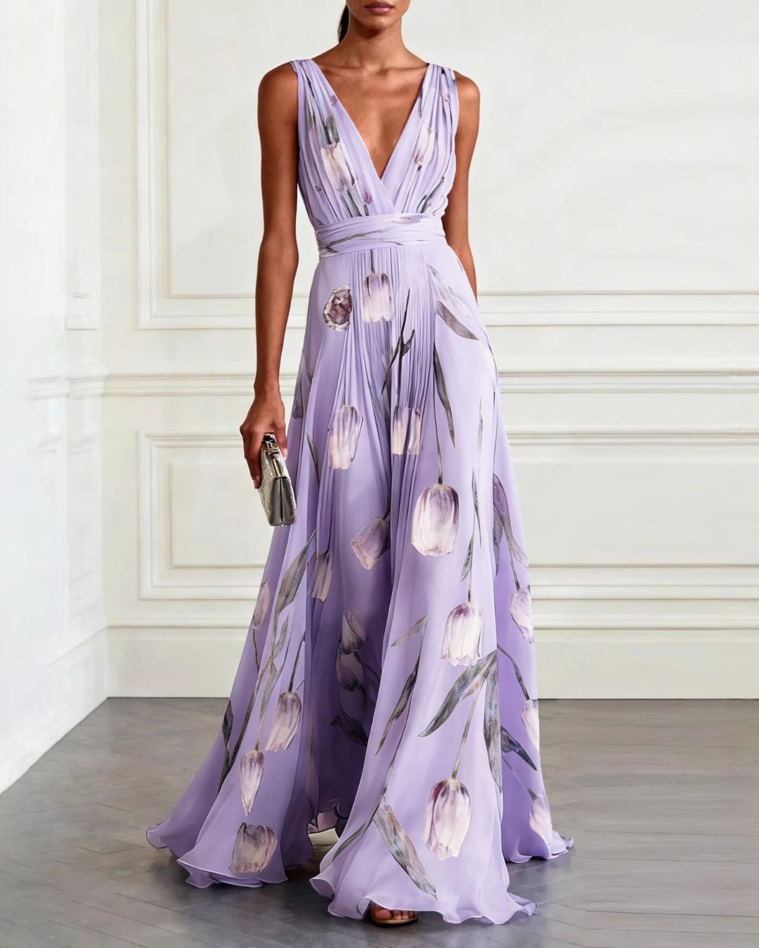 Romantic Tulip Maxi Dress