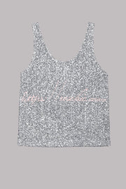 Débardeur décontracté à paillettes pour vêtements de vacances et de fête