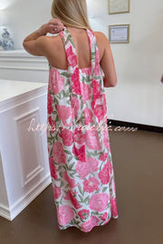 Floral Print Off-Shoulder Maxi Dress – Loose Vacation Fit