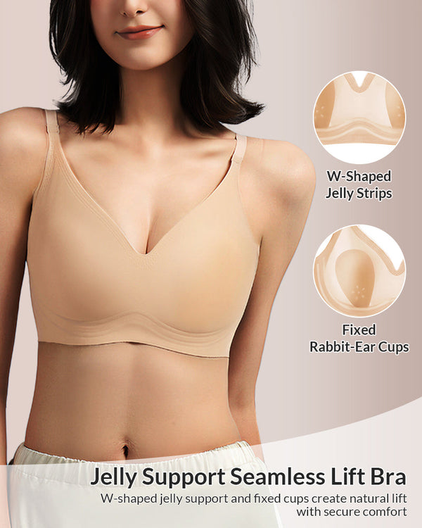 Soutien-gorge push-up sans armatures et sans coutures avec bonnets Bunny Ear