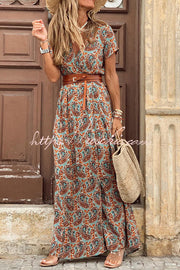 Robe longue cachemire avec ceinture – Vêtements de vacances à col en V