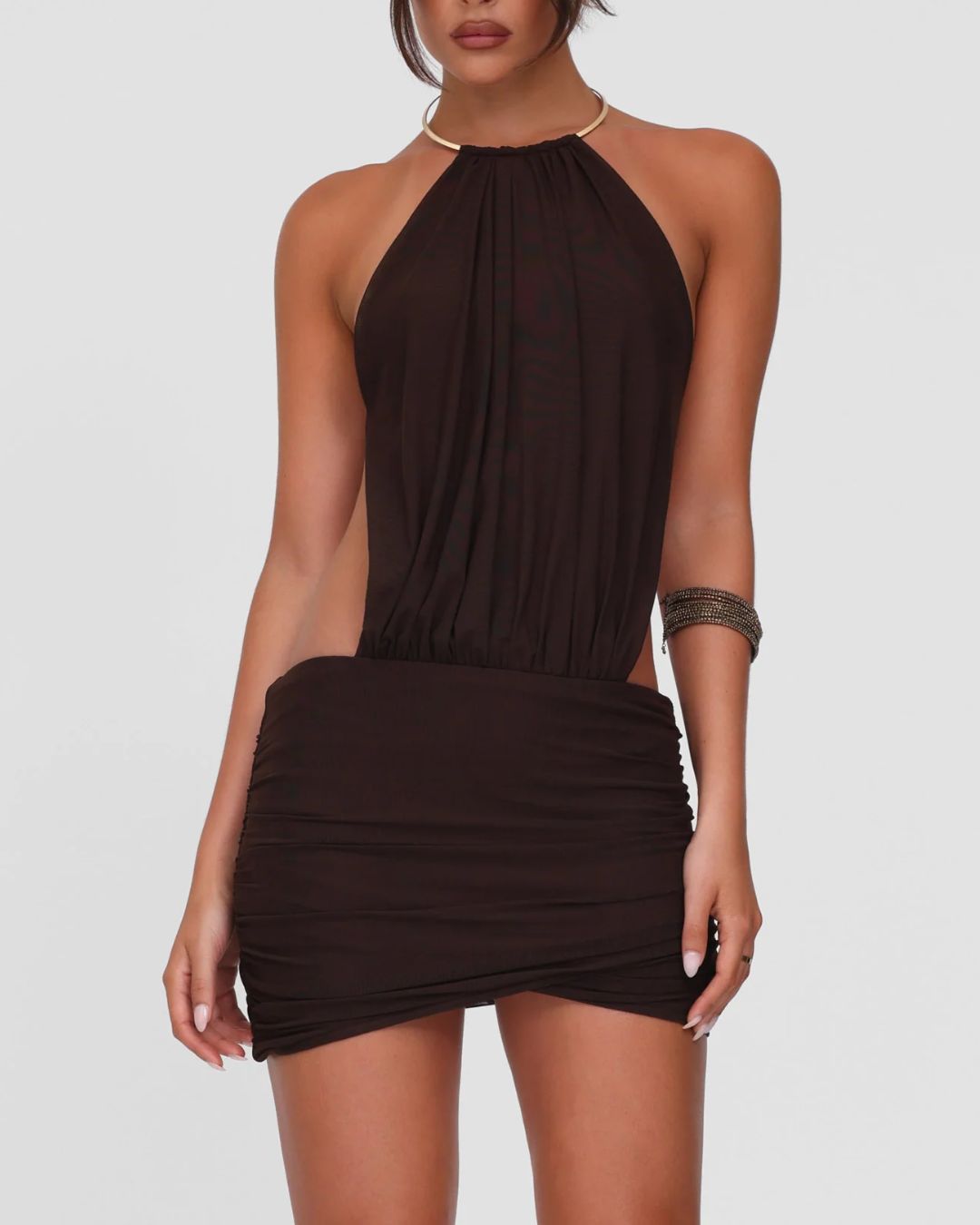 Choker Halter Backless Bodycon Mini Dress