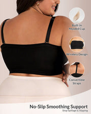 Seamless Wireless Bandeau Bra with Anti-Slip Silicone Grip
