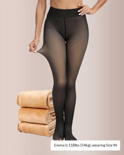 Fleece Lined Opaque Slimming Tights for Women