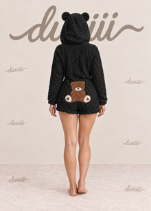 Duniii Plush Bear Face Slippers with Star Accents