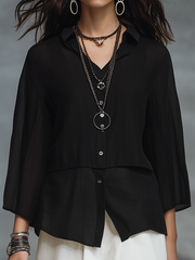 Black Sheer Layered Top & Skirt Set | Two-Piece