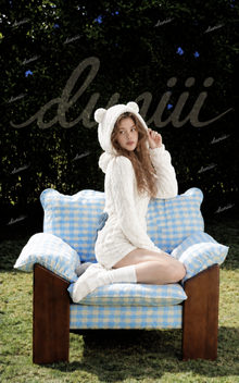 Duniii Original Bear-Ear Hooded Long Onesie with Back Bow