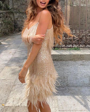 Candyfloss Feather Mini Dress