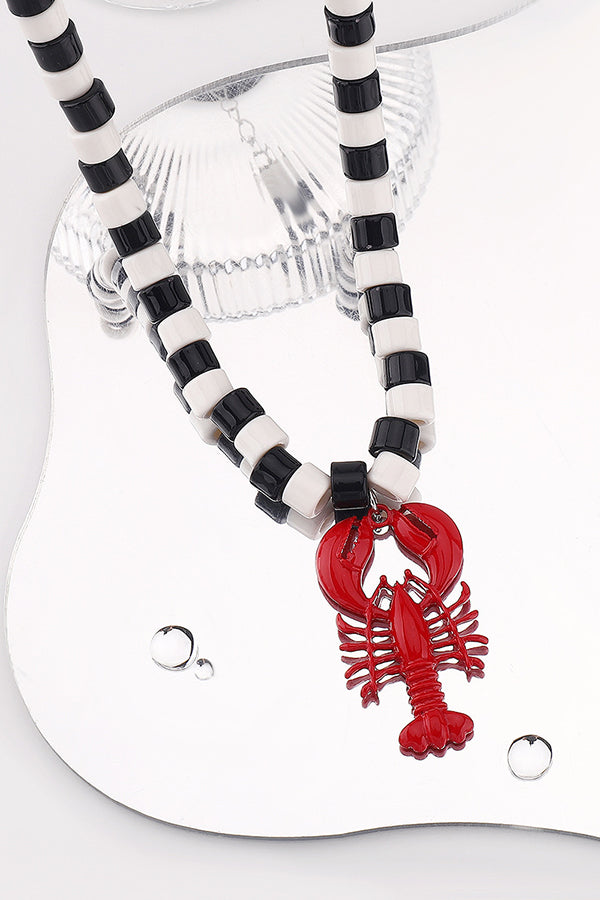 Lobster Crayfish Charm Earrings and Necklace Set