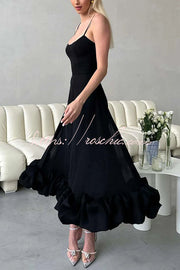 Flounce Bustier Midi Dress for Parties & Banquets