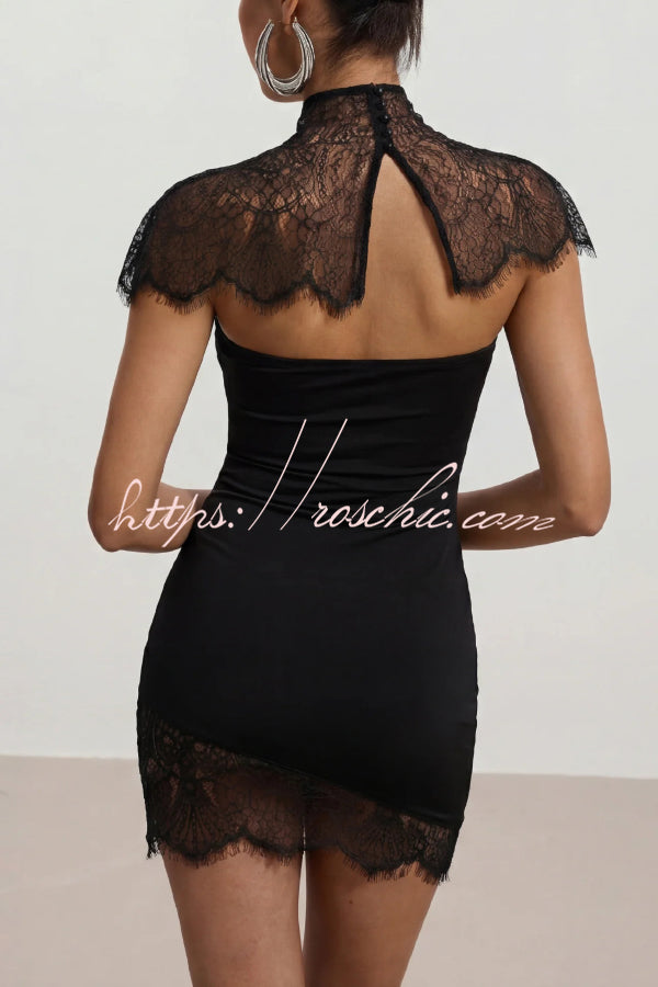Lace Strapless Slim-Fit Mini Dress for Parties