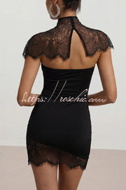 Lace Strapless Slim-Fit Mini Dress for Parties