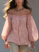 Μπλούζα με φανάρι με μανίκια Dusty Rose Chiffon