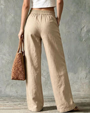 Relaxed Solid Wide-Leg Pants