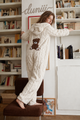 Women's Teddy Bear Hooded Plush Pajama Jumpsuit