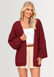 Oversized Cardigan Sweater for Women - Open Front Knit