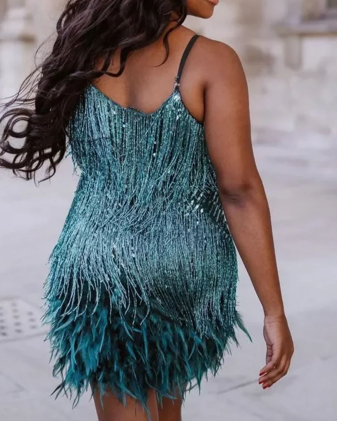 Candyfloss Feather Mini Dress