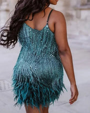 Candyfloss Feather Mini Dress