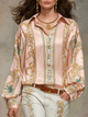 Μακρυμάνικη μπλούζα Bohemian Satin Print
