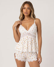 Lace-Trim Cami & Shorts Pajama Set