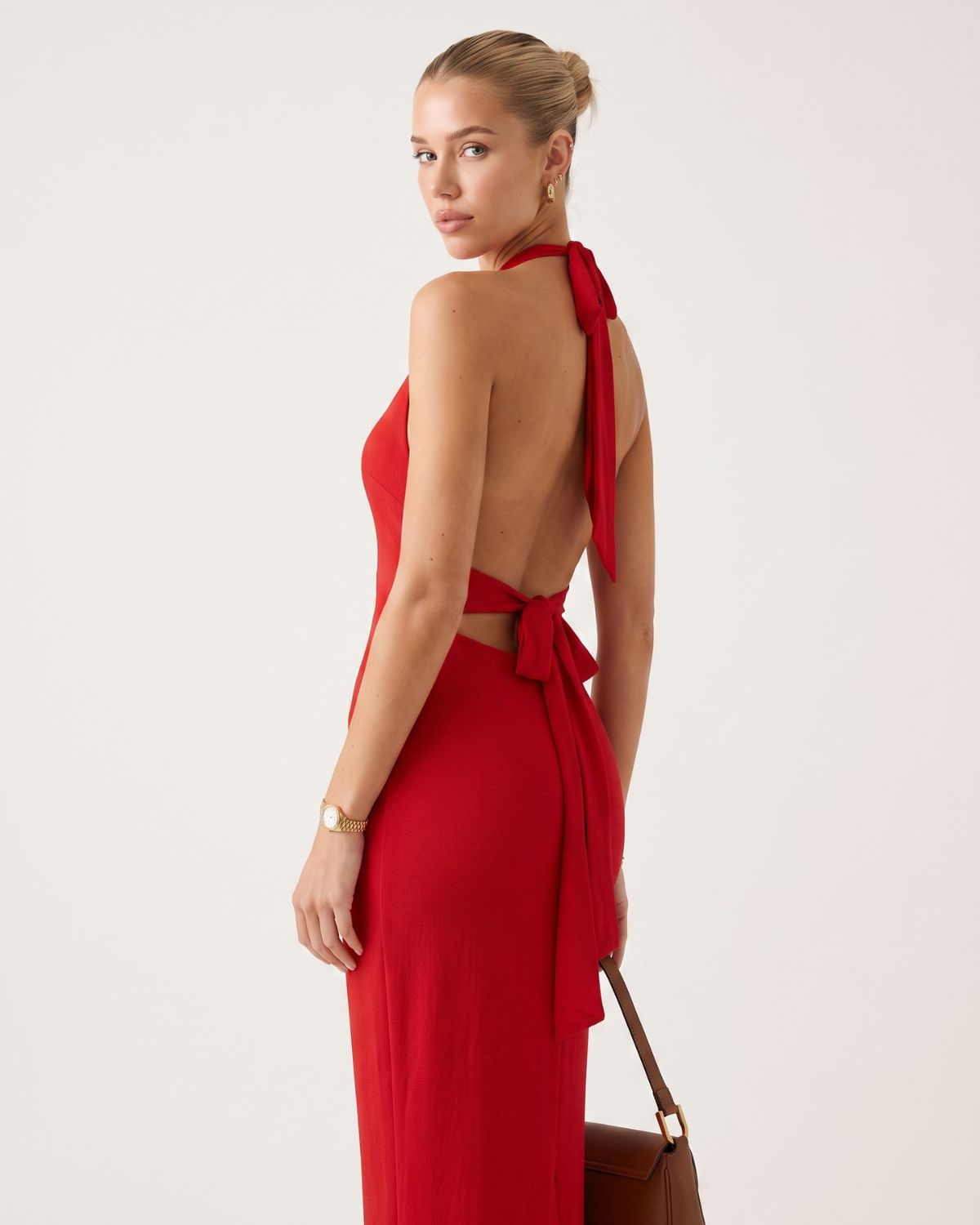 Women's Backless Halter Neck Bodycon Maxi Dress