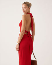 Women's Backless Halter Neck Bodycon Maxi Dress