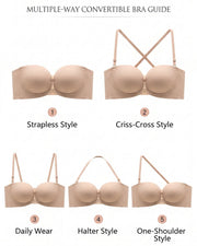 Double Front-Closure Strapless Bra