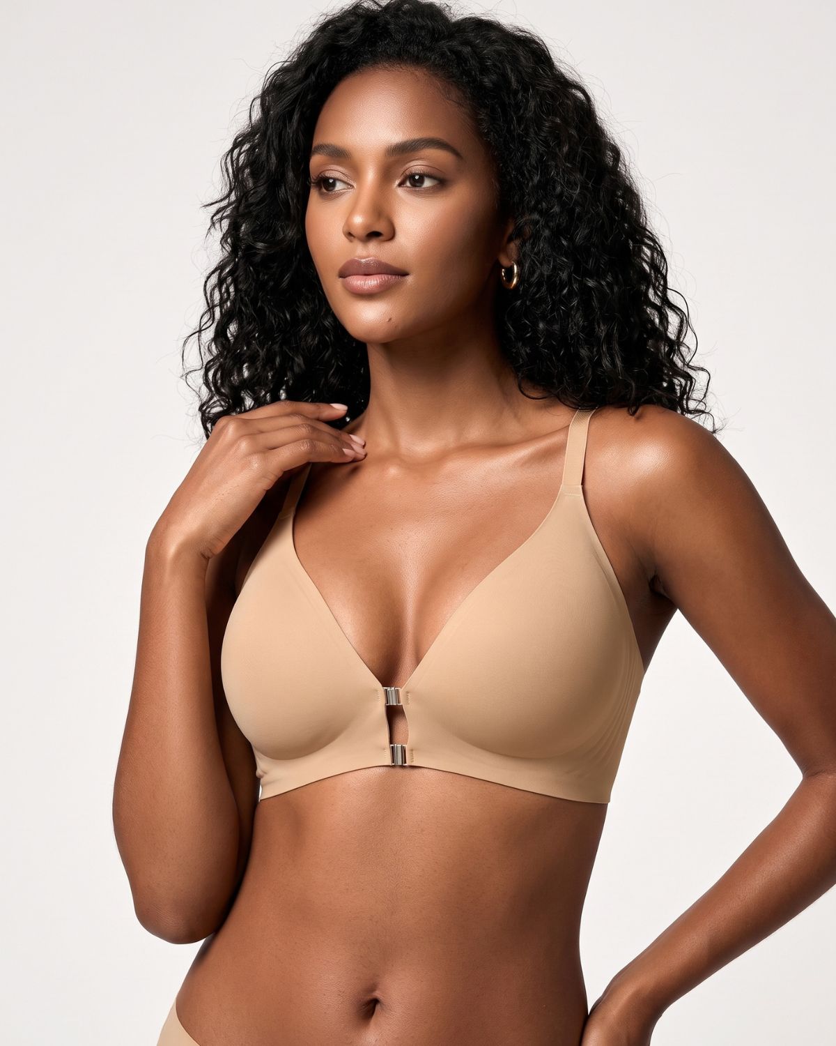 Seamless Front-Closure Wire-Free Racerback Bra