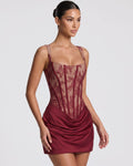Rose Lace Corset Mini Dress