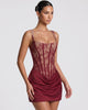 Rose Lace Corset Mini Dress