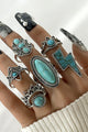 Bohemian Turquoise Alloy Ring | Retro Multi-Style