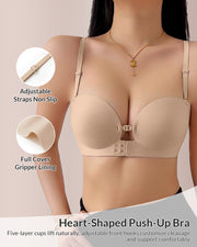 Front-Closure Strapless Push-Up Bra