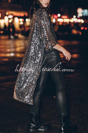 Kimono à manches cloche à sequins | Dissimulation de soirée disco