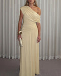 One-Shoulder Ruched Maxi Dress