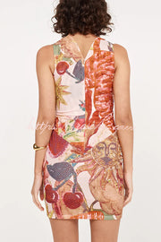 Mesh Rosette Hardware Cutout Ruched Stretch Mini Dress