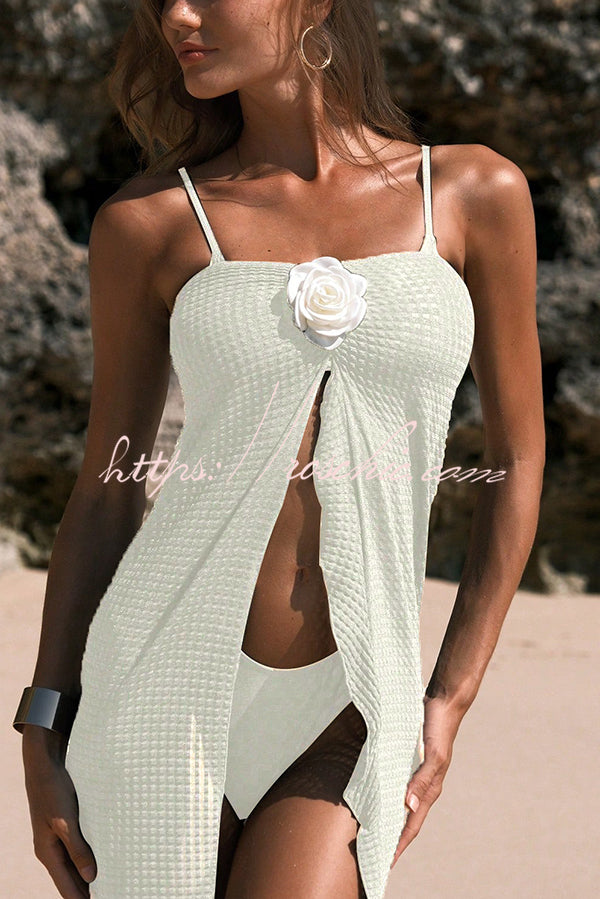 Strappy Bikini Set with Floral Maxi Cover-Up Skirt