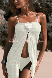 Strappy Bikini Set with Floral Maxi Cover-Up Skirt