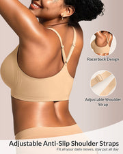 Curvvvy® Seamless Front-Closure Wire-Free Racerback Bra