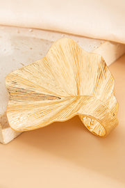Bague en alliage en forme de feuille de Ginkgo en or et argent