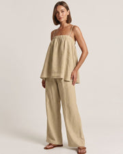 Puff Cami & Wide-Leg Pants Set