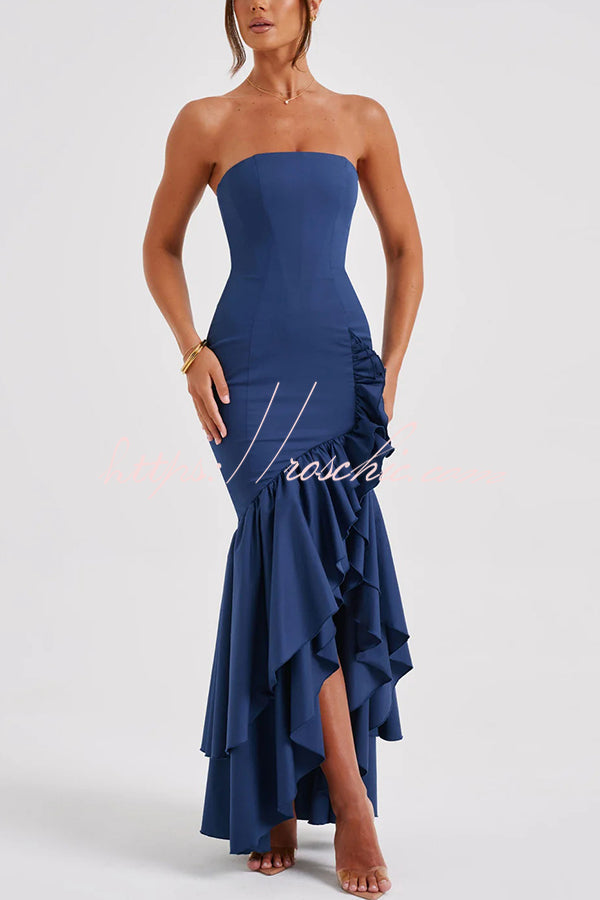 Off-Shoulder Sleeveless Slim Fit Maxi Dress