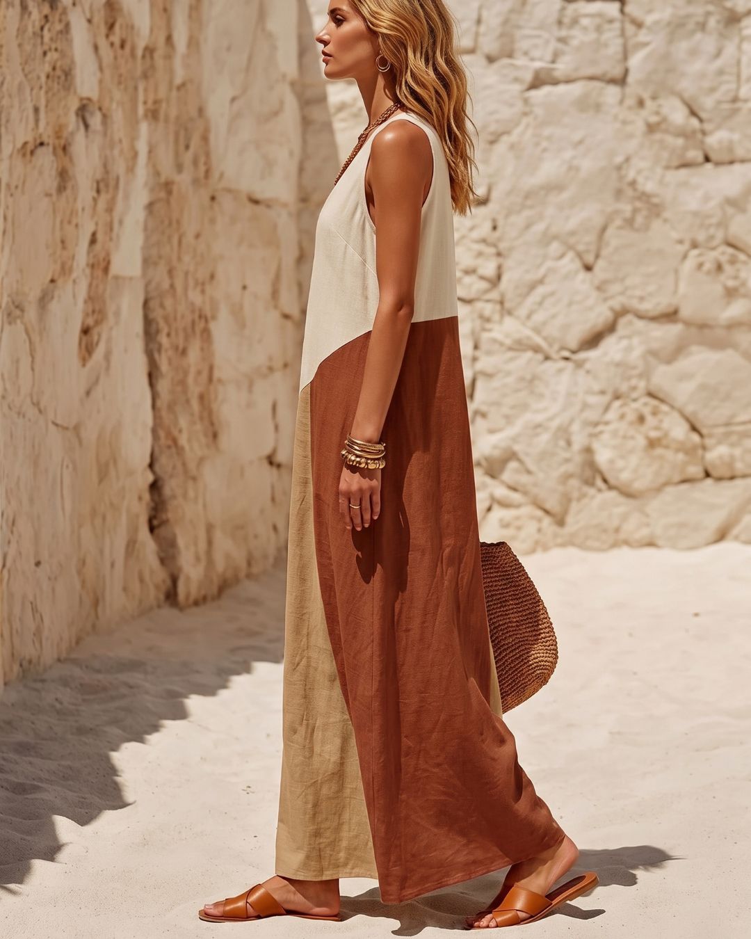 Sun Geometric Patchwork Dress