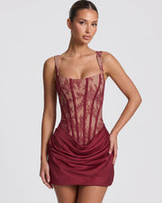 Rose Lace Corset Mini Dress