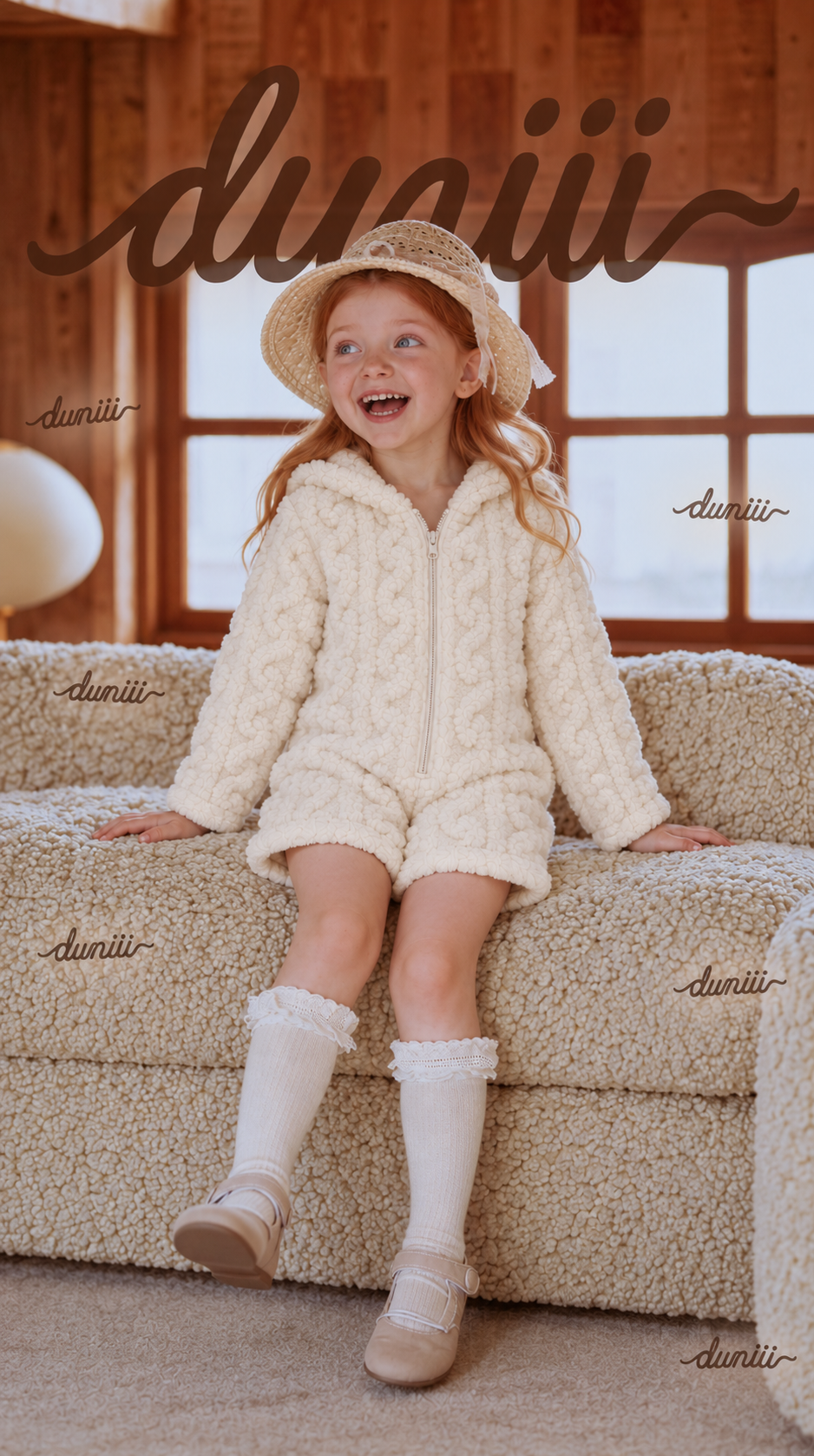 DUNIII Original | Kids' Teddy Bear Plush Short Onesie Pajamas
