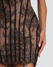 Lace Strapless Bodycon Mini Dress