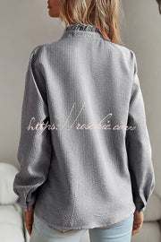 Chemise boutonnée à manches longues pour femmes, haut ample et décontracté