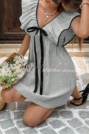 Striped Sleeveless V-Neck Mini Dress – Loose Fit Vacation