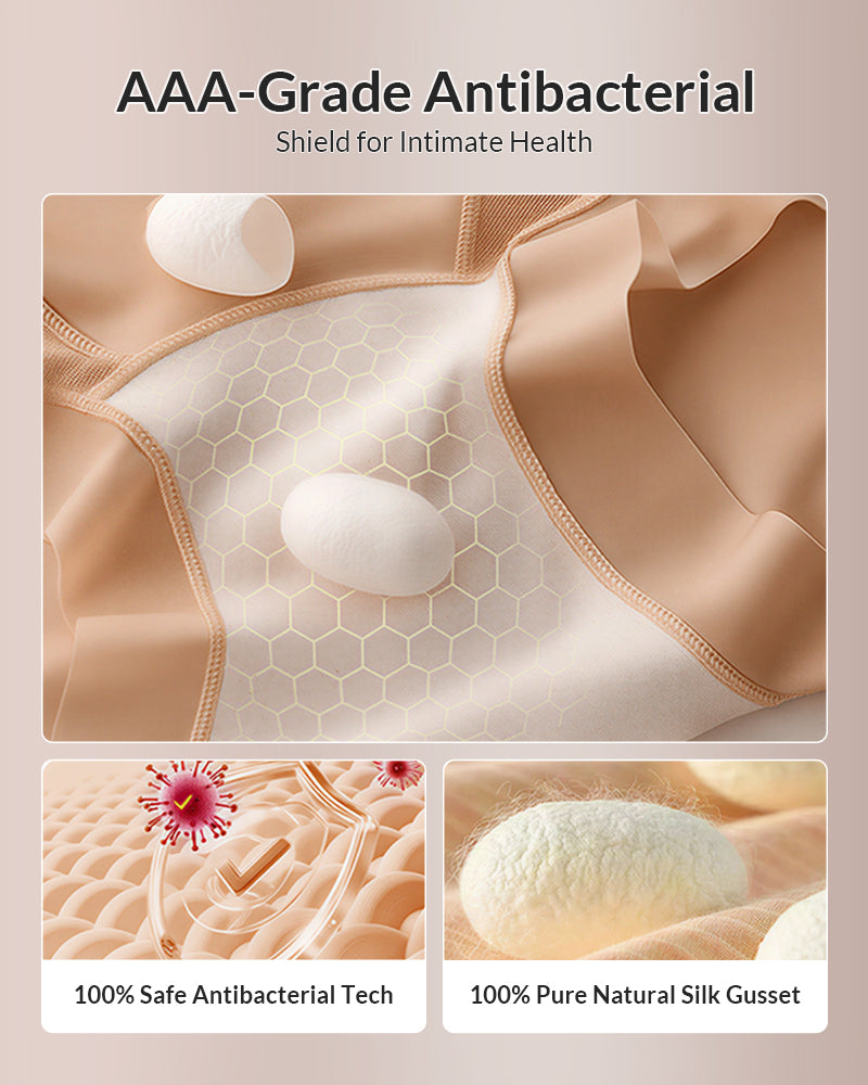 High-Waisted Seamless Ice Silk Shaping Briefs (6 Pack)
